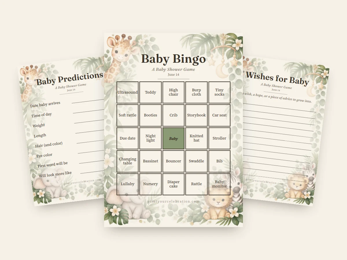 Baby Safari baby shower games