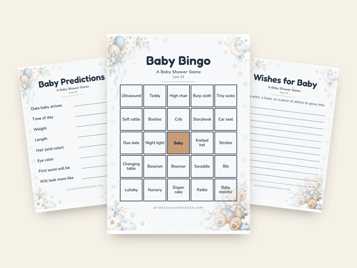 Blue Moon Teddy baby shower games