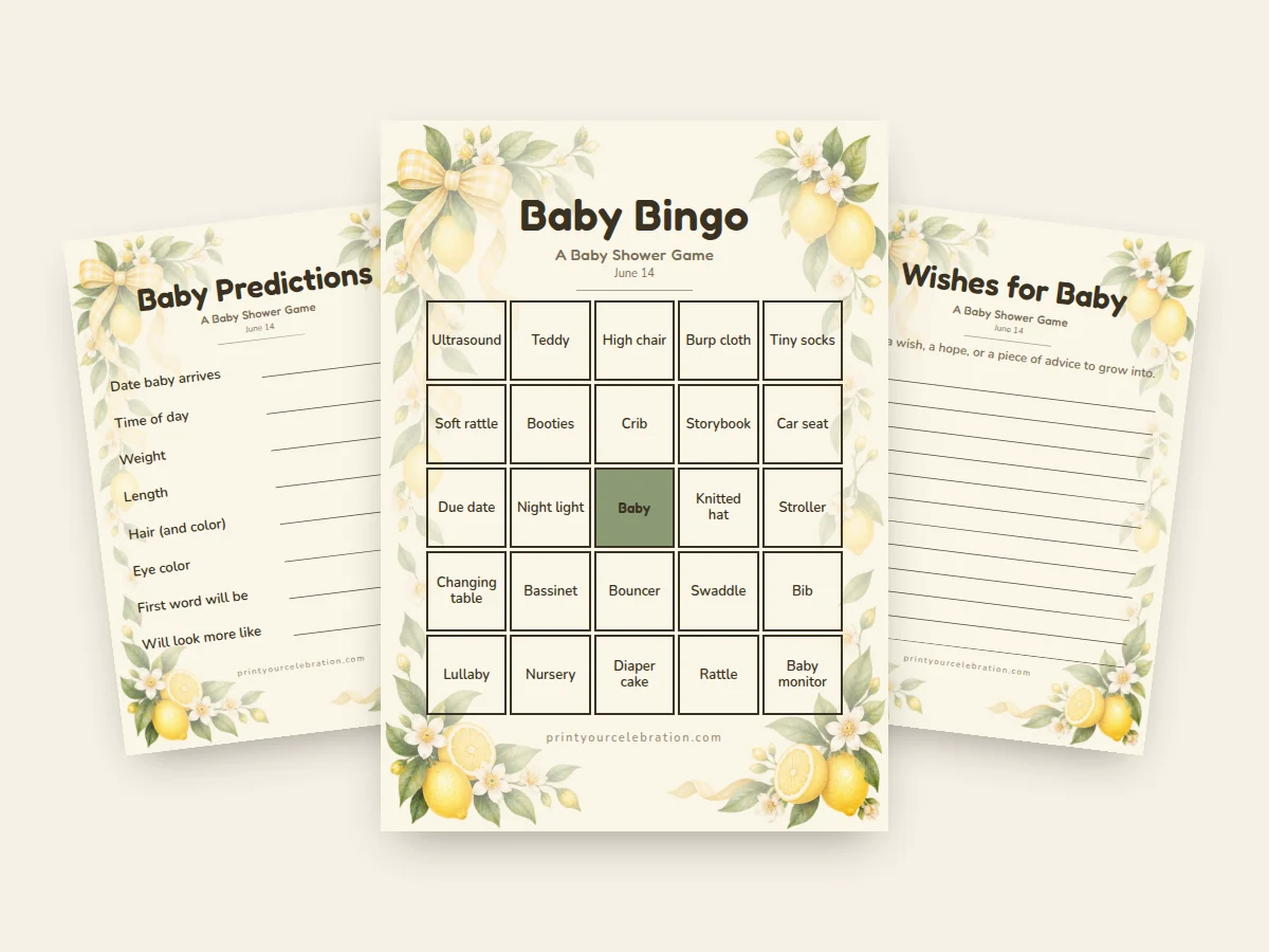 Lemon Baby / Main Squeeze baby shower games