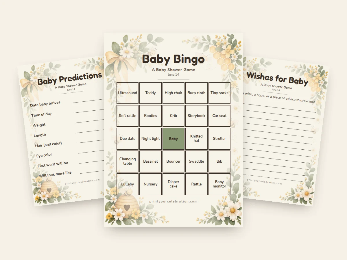 Little Bee Honey baby shower games