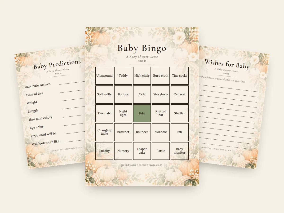 Little Pumpkin Neutral baby shower games