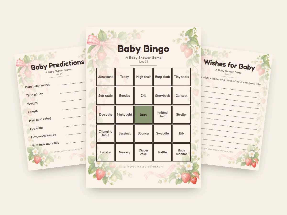 Strawberry Baby baby shower games