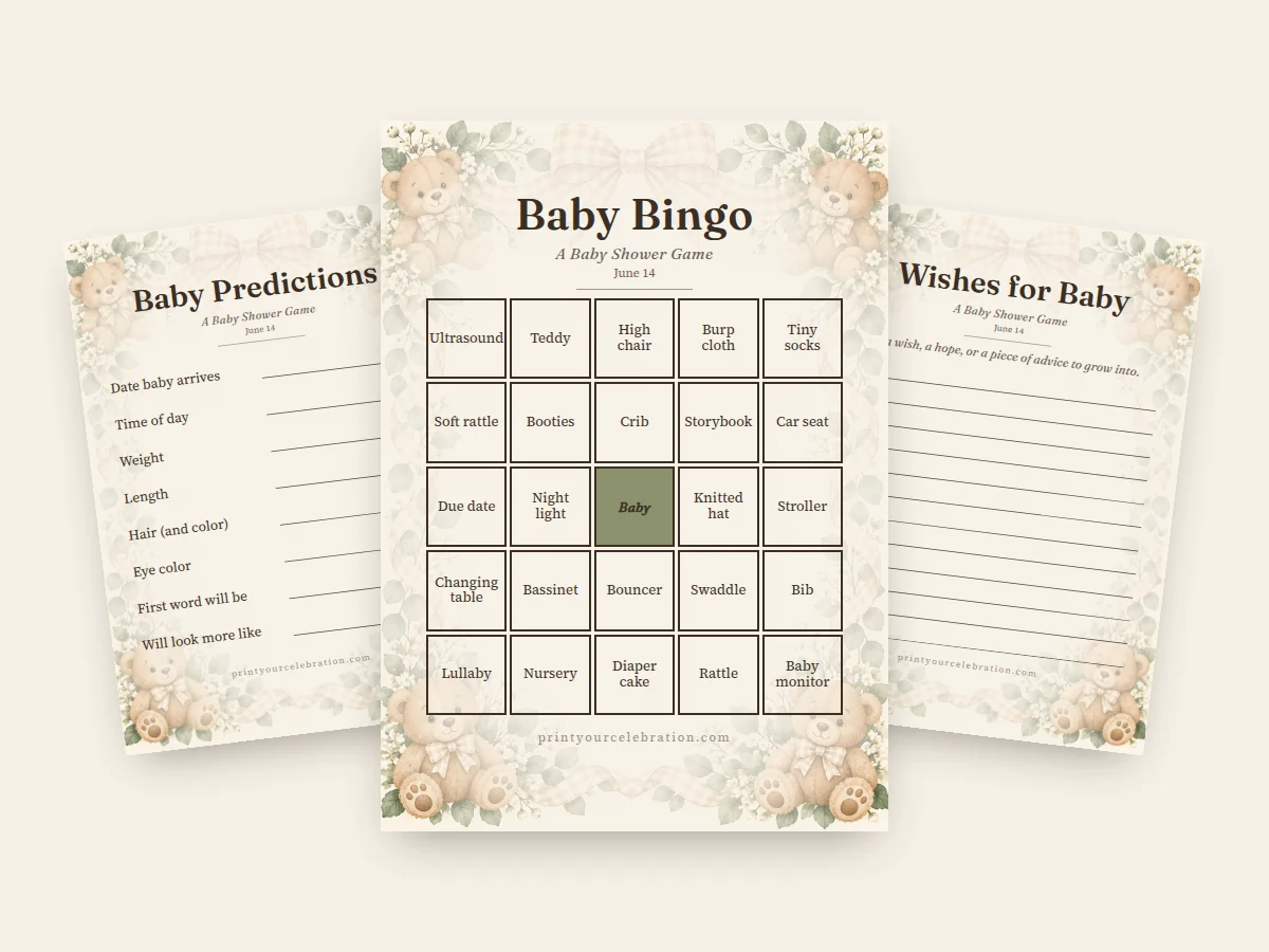 Teddy Bear Neutral baby shower games