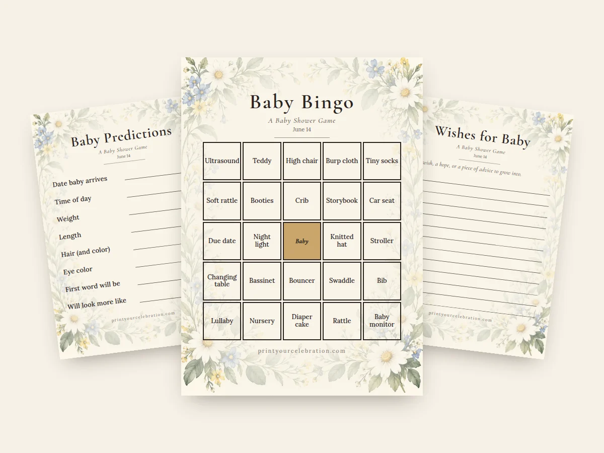Wildflower baby shower games
