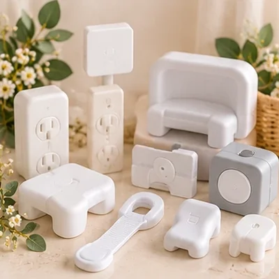 Baby-proofing safety kit with outlet covers and corner guards
